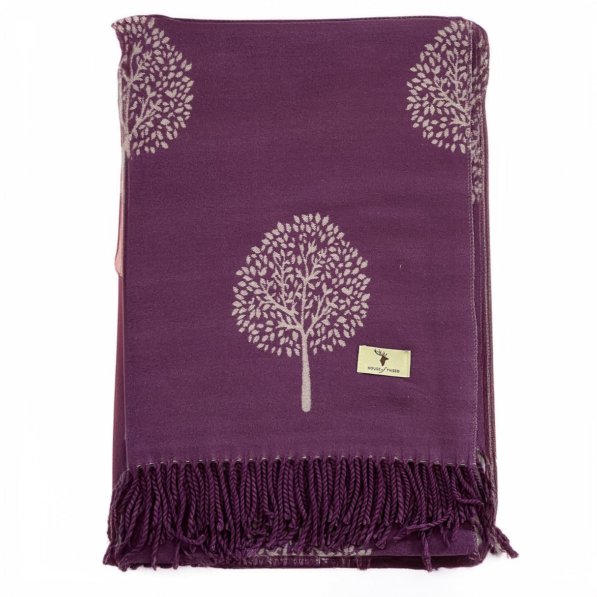 House of Tweed Soft Cashmere Blend Reversible Scarf - Tree of Life - Just £14.99! Shop now at Warwickshire Clothing.
