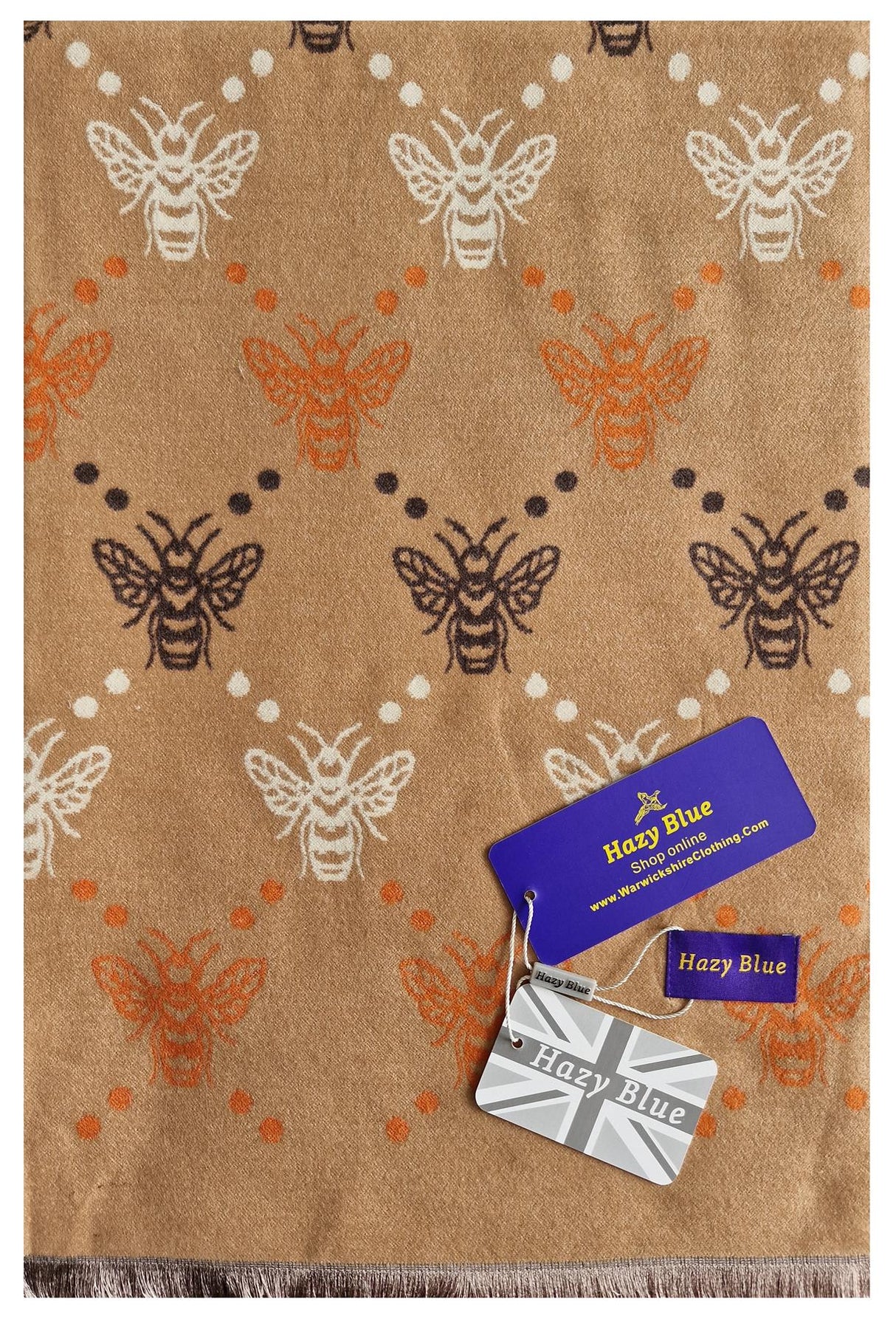 Hazy Blue Pashmina feel Luxury Ladies Womens Scarf - Bee - Just £13.99! Shop now at Warwickshire Clothing.