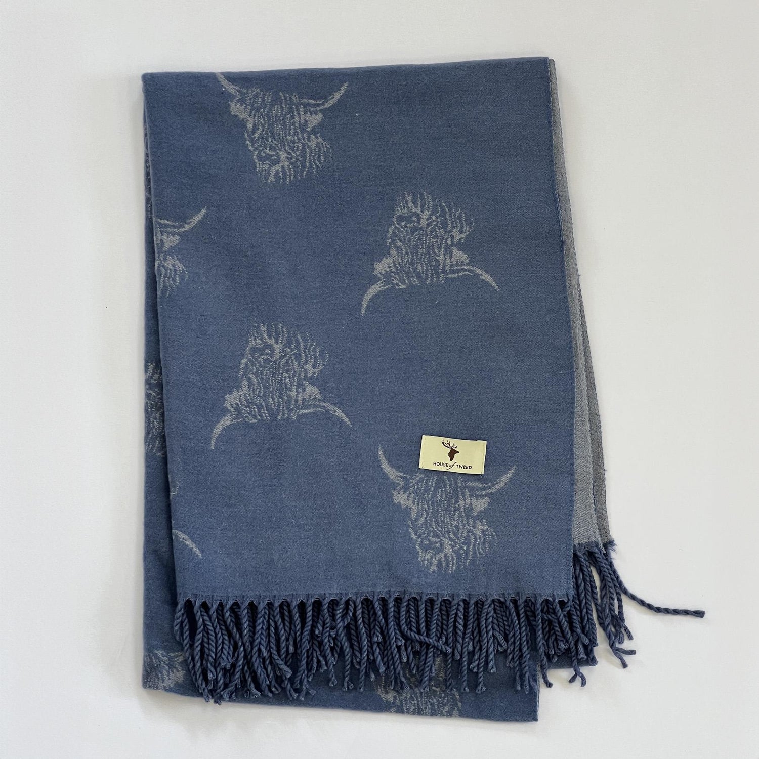 House of Tweed Highland Cattle Scarf - Just £14.99! Shop now at Warwickshire Clothing.