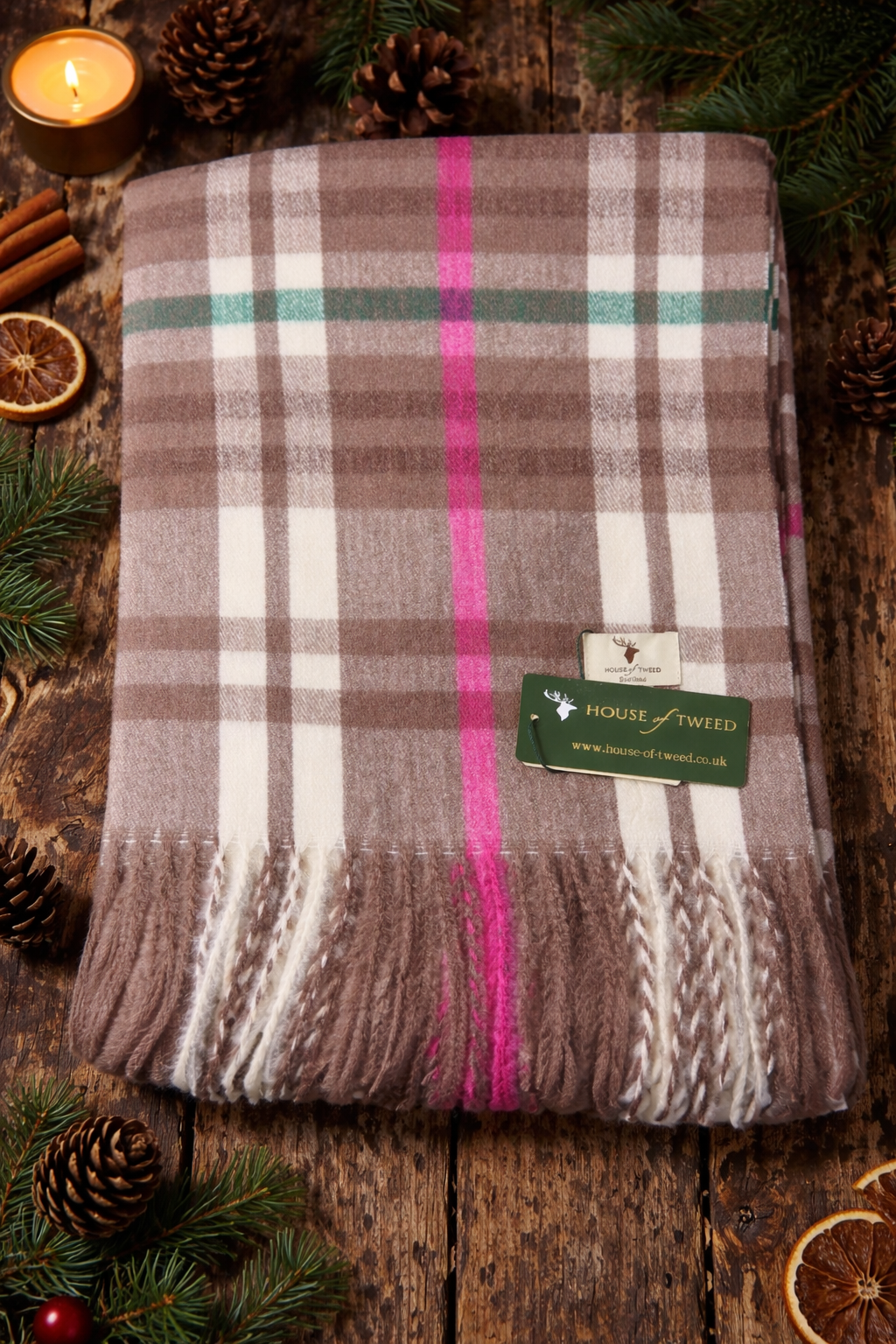 House Of Tweed Womens Soft Check Tartan Scarf