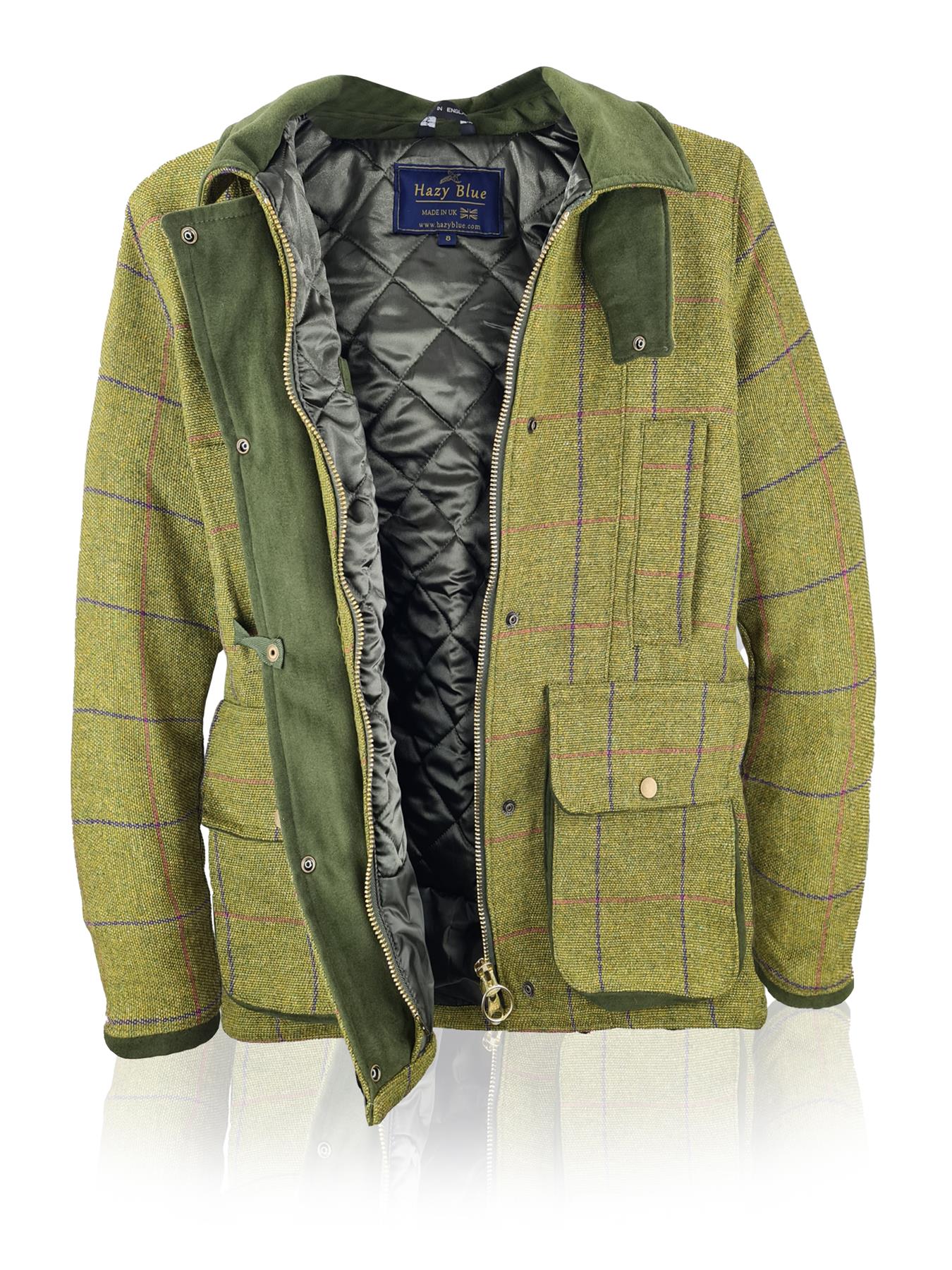 Hazy Blue Womens Quilted Derby Tweed Shooting Jacket - Just £84.99! Shop now at Warwickshire Clothing.