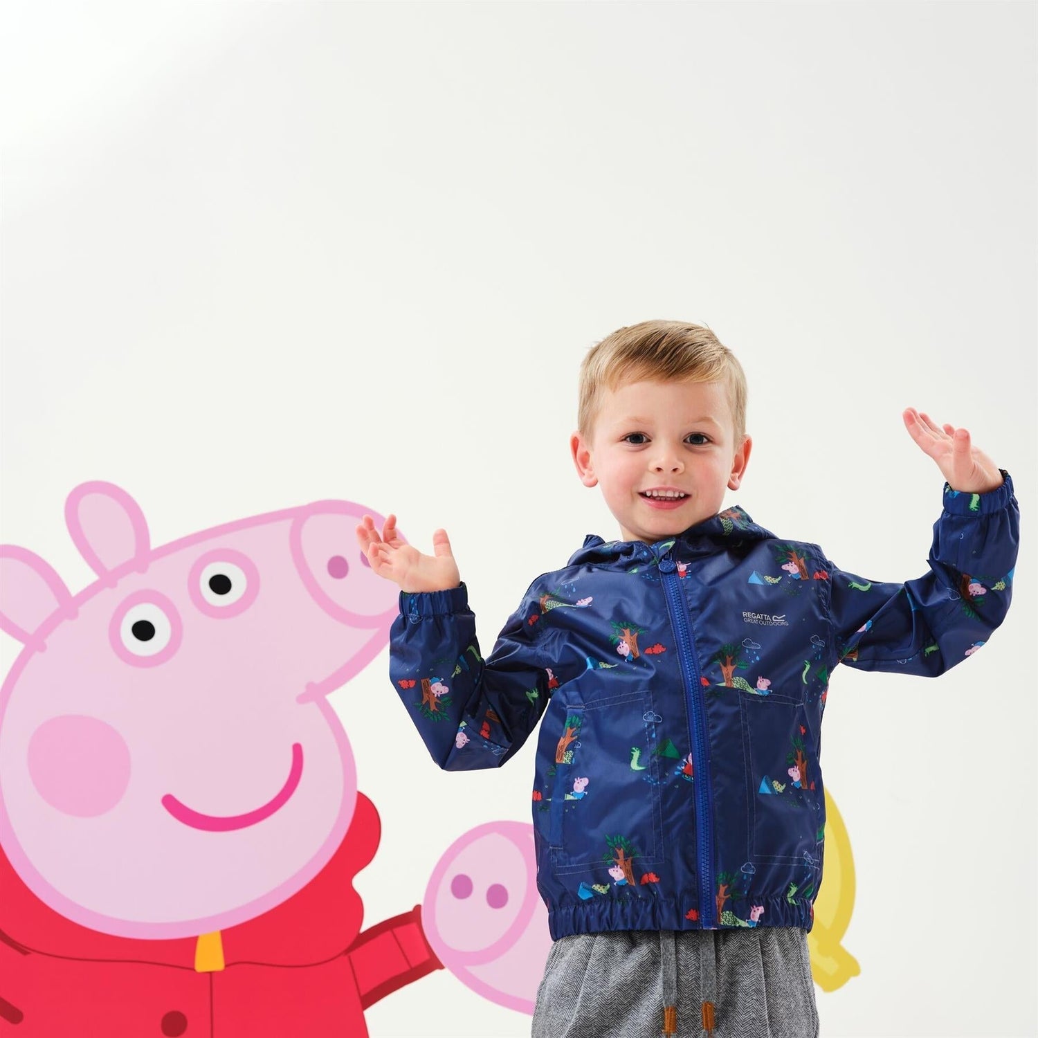 Regatta Kids Peppa Pig Muddy Puddle Waterproof Hooded Jacket Boys Girls - Just £19.99! Shop now at Warwickshire Clothing.