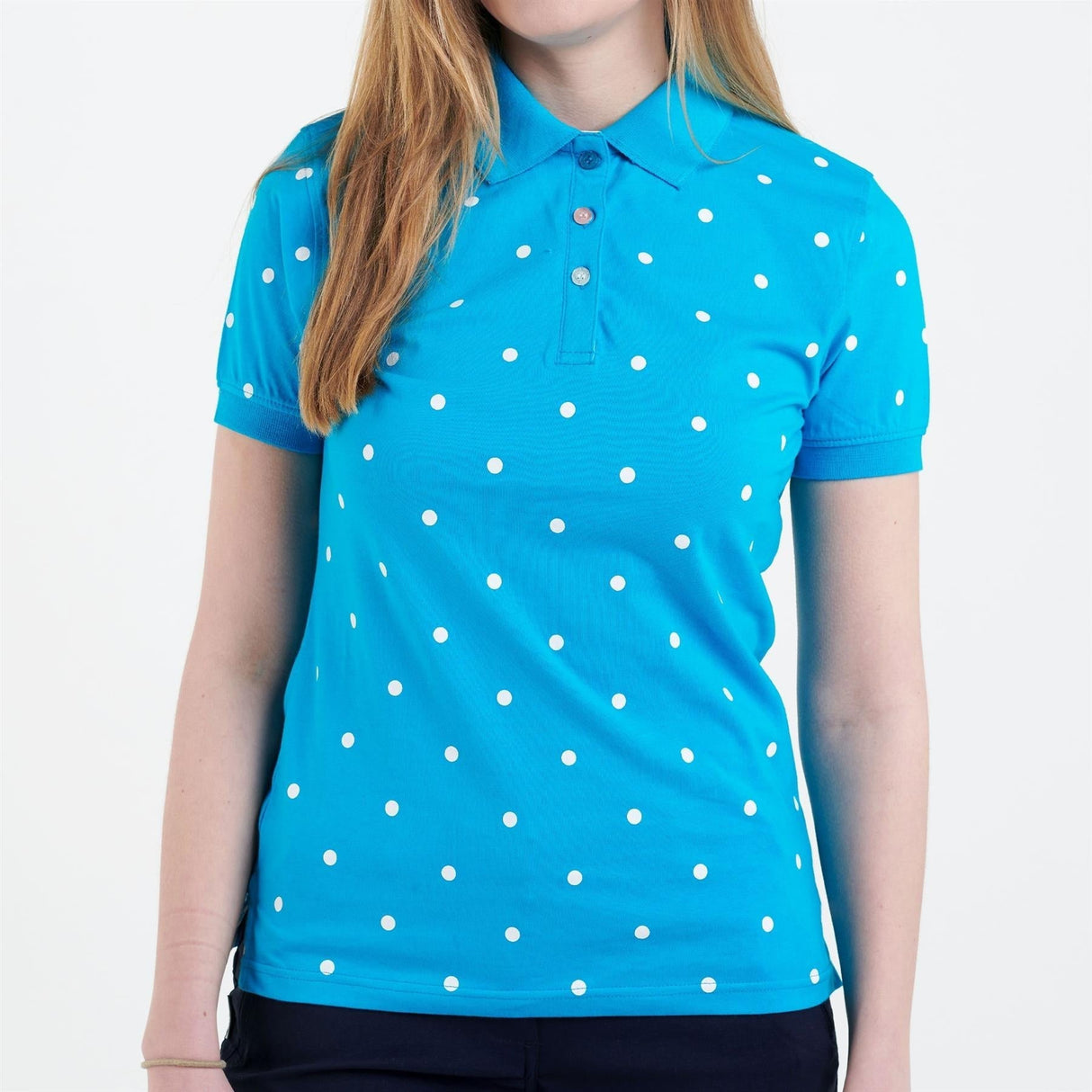 Hazy Blue Womens Short Sleeve Polo Shirt - Lilly - Just £14.99! Shop now at Warwickshire Clothing.