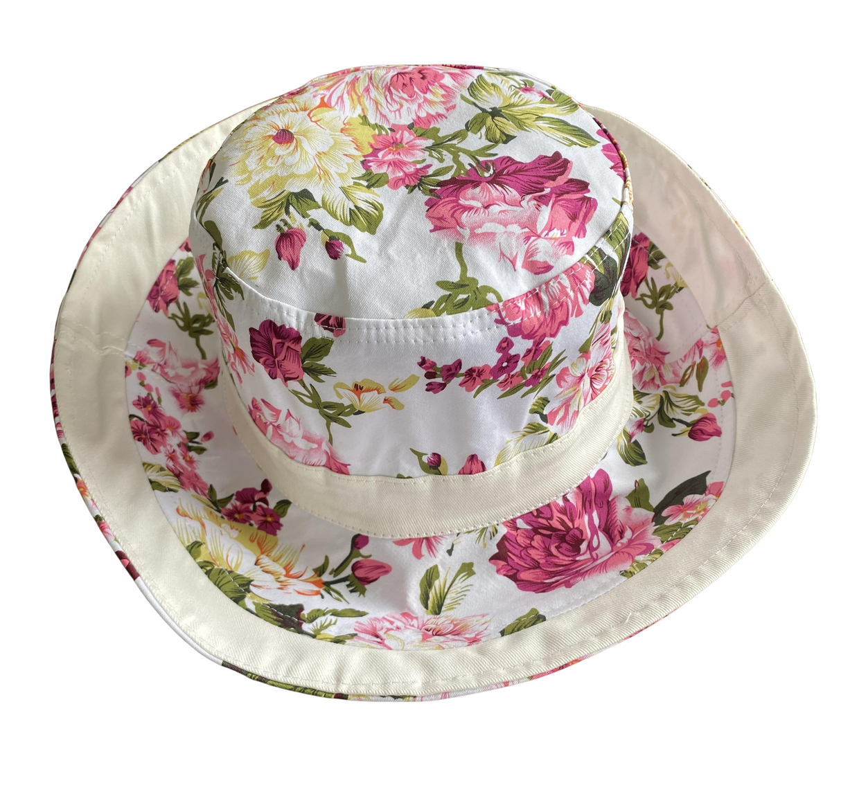 Women's Reversible Bucket Hat | Summer Floral Big Flower Print - Just £12.99! Shop now at Warwickshire Clothing.