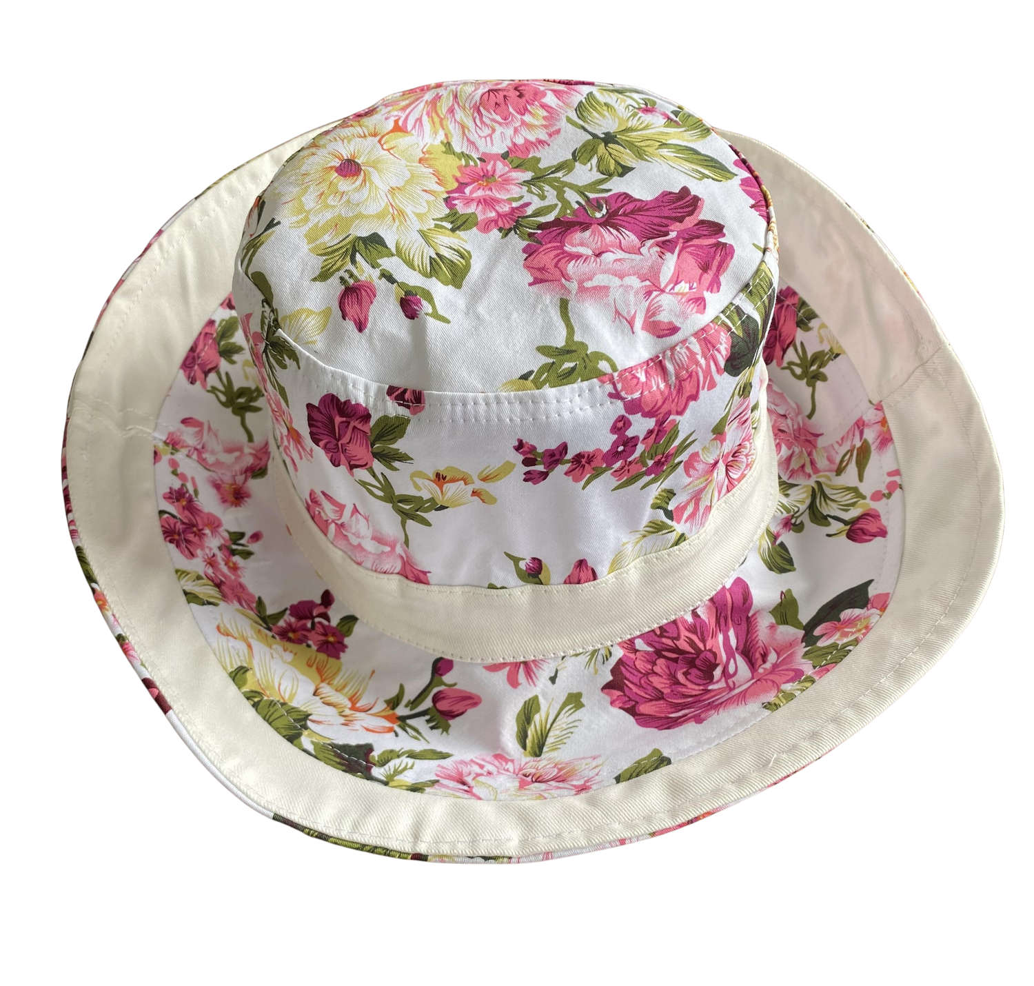 Women's Reversible Bucket Hat | Summer Floral Big Flower Print - Just £12.99! Shop now at Warwickshire Clothing.