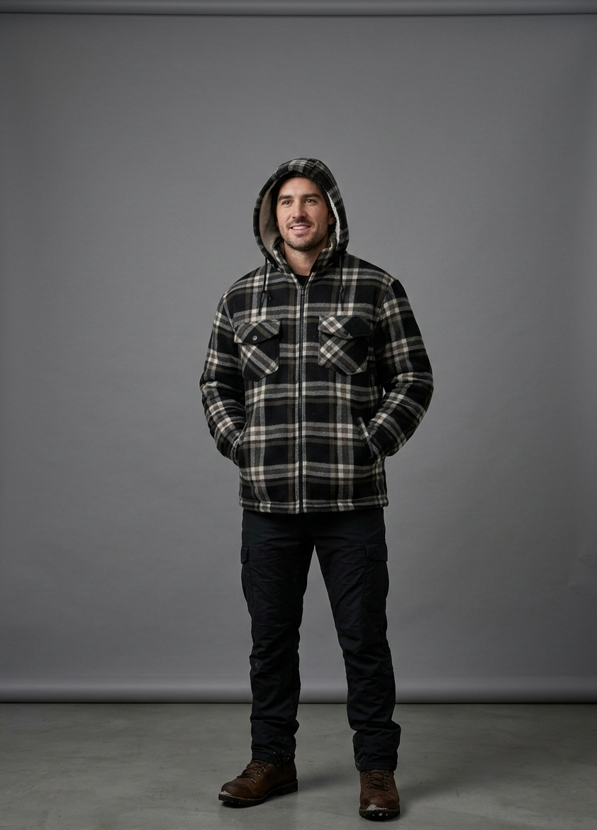 Hazy Blue Logan Fleece Lined Lumberjack Shirt Jacket