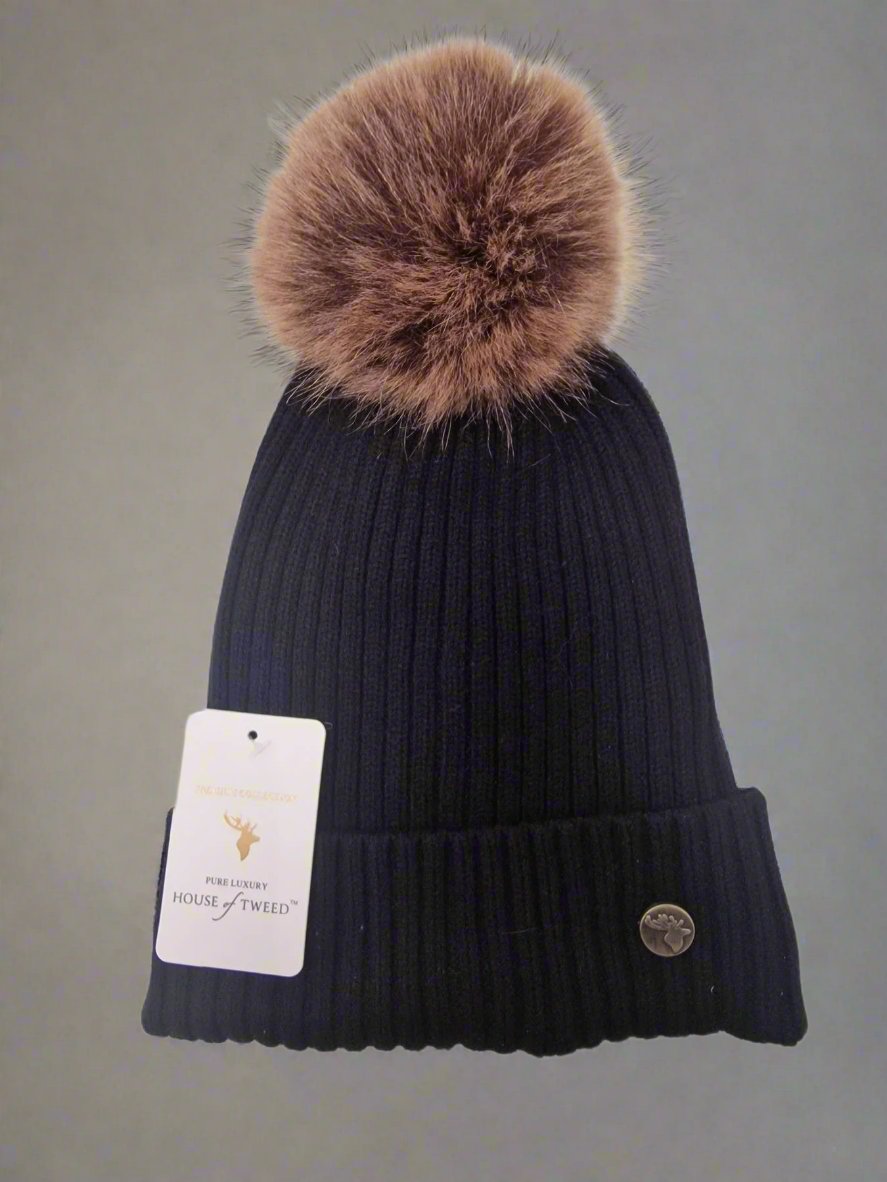 House Of Tweed Womens Luxury Warm Pom Pom Beanie Hat - Just £13.99! Shop now at Warwickshire Clothing.
