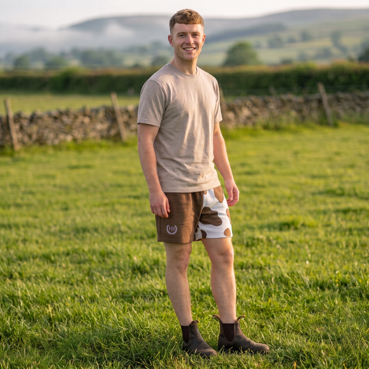 Hazy Blue Nelson Unisex Colour Block Shorts