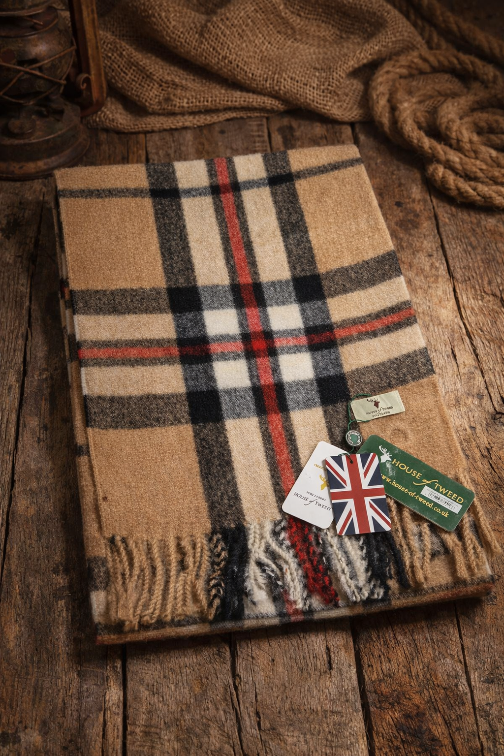 House Of Tweed Womens Soft Check Tartan Scarf