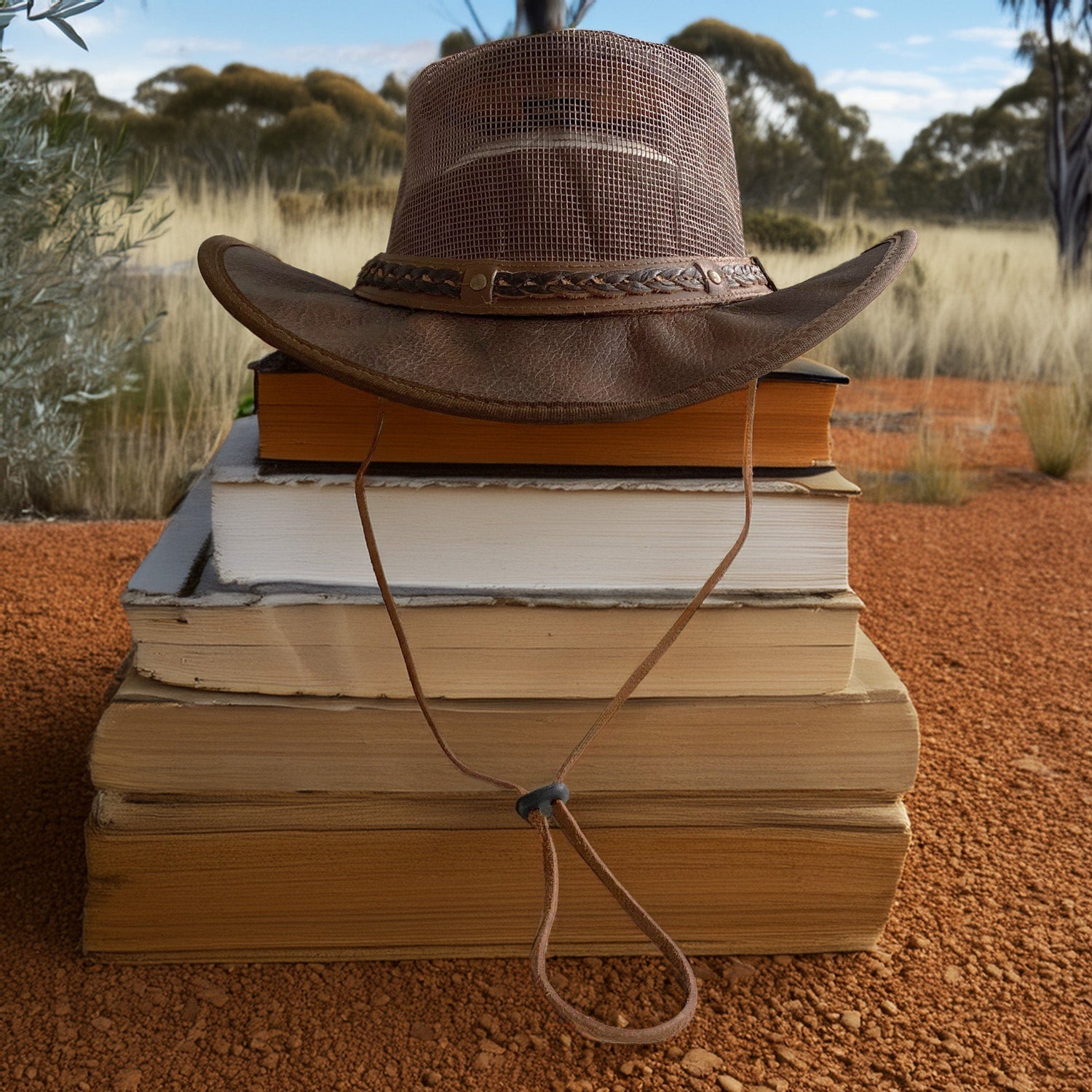 Hazy Blue Crushable Australian Cowboy Hat with Mesh - Cairn - Just £19.99! Shop now at Warwickshire Clothing.