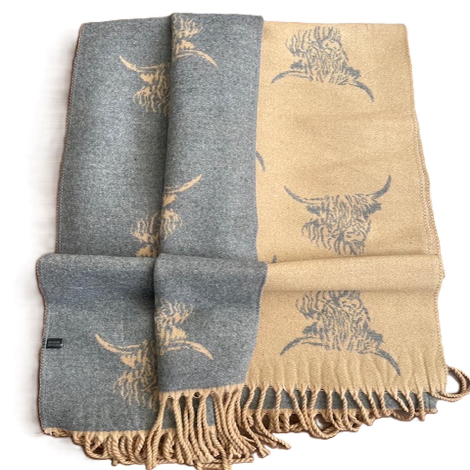 House of Tweed Highland Cattle Scarf - Just £14.99! Shop now at Warwickshire Clothing.