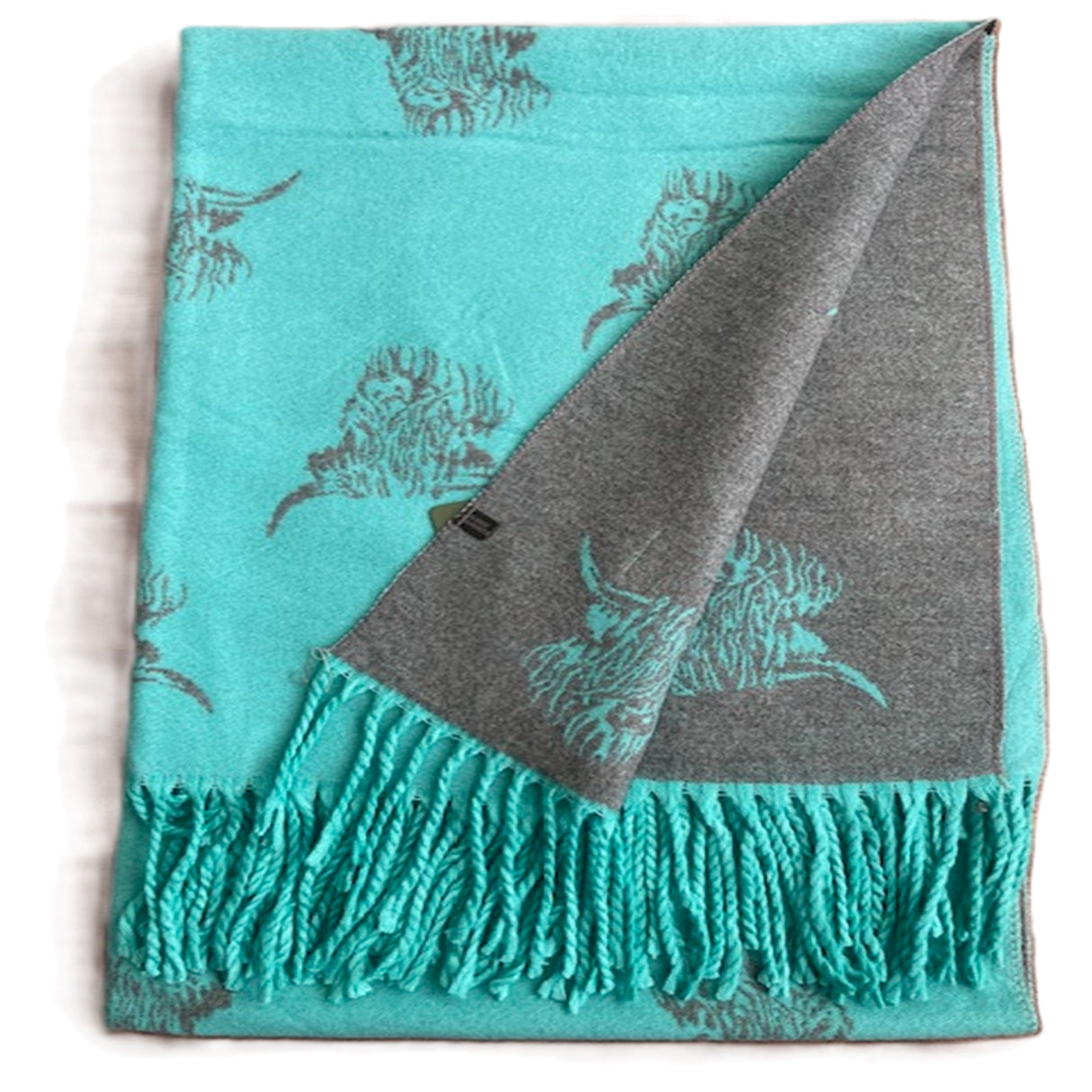 House of Tweed Reversible Highland Cow Print Scarf - Just £14.99! Shop now at Warwickshire Clothing.