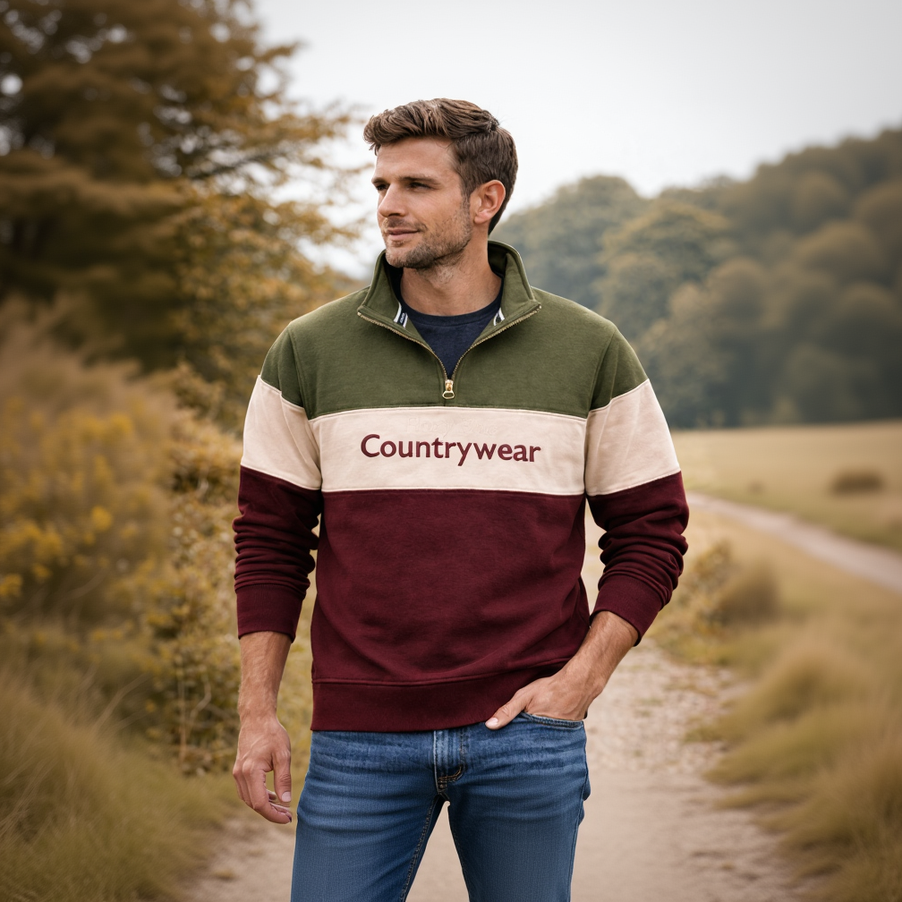 Hazy Blue Countrywear Henley Sweatshirt