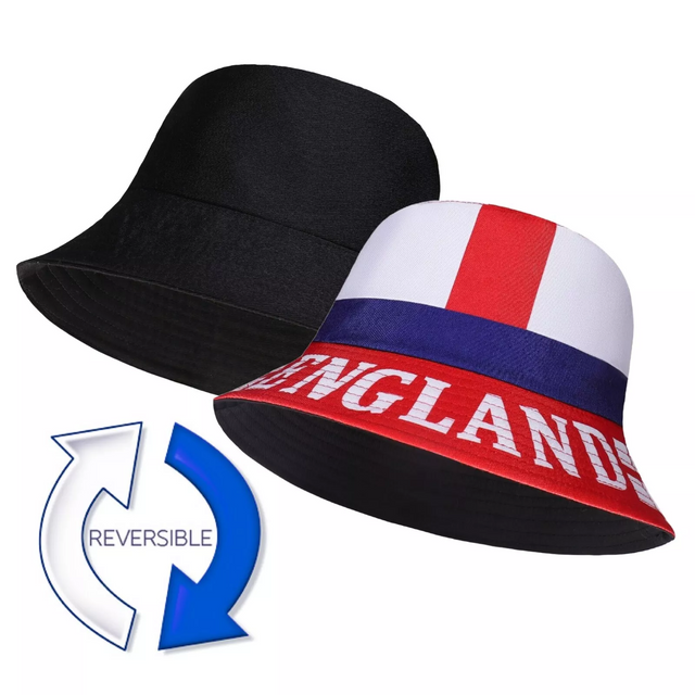 England Adults Bucket Hat | St Georges Cross Reversible - Just £6.99! Shop now at Warwickshire Clothing.