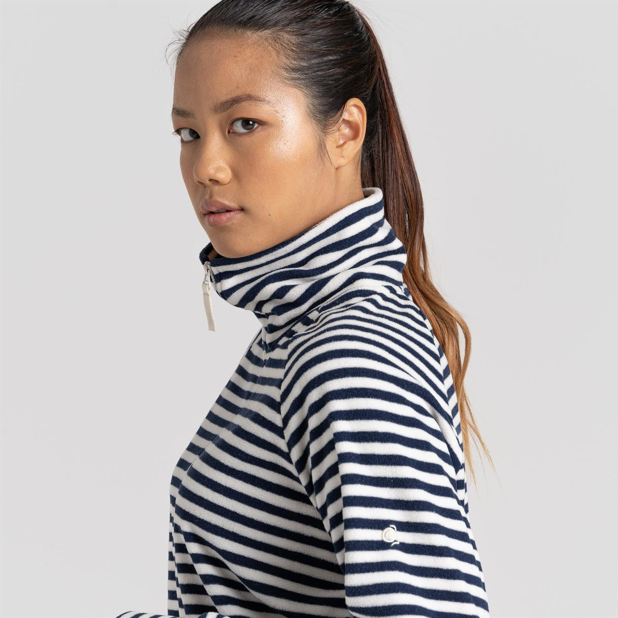 Craghoppers Women's Melina Half Zip Fleece | Blue Navy Stripe - Just £29.99! Shop now at Warwickshire Clothing.