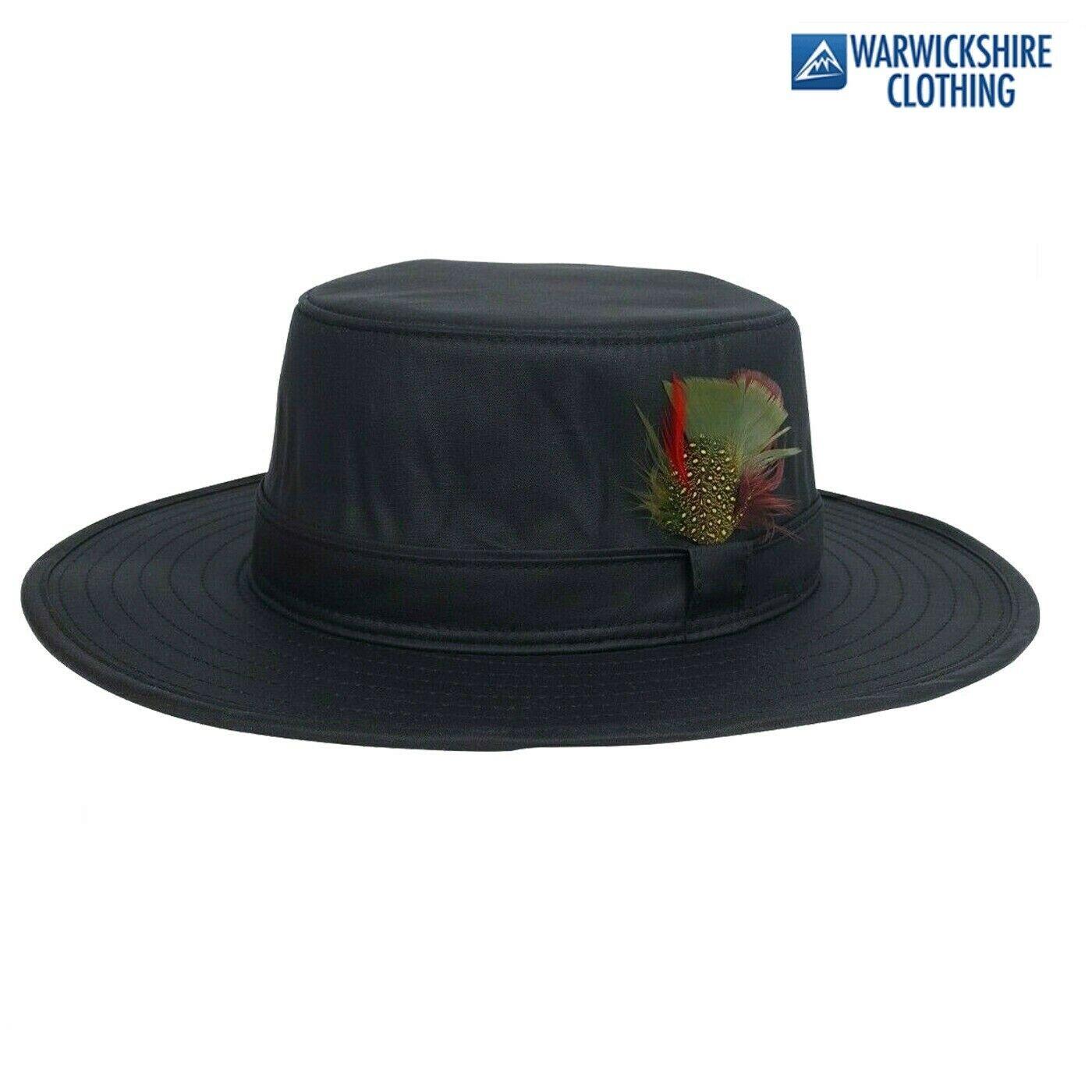 British Made Wax Cotton Fedora Outback Bush Hat Waterproof Sun Rain Wide Brim - Just £19.99! Shop now at Warwickshire Clothing.