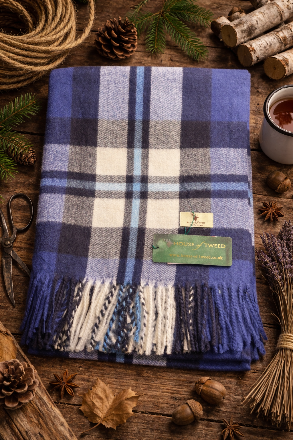 House Of Tweed Womens Soft Check Tartan Scarf
