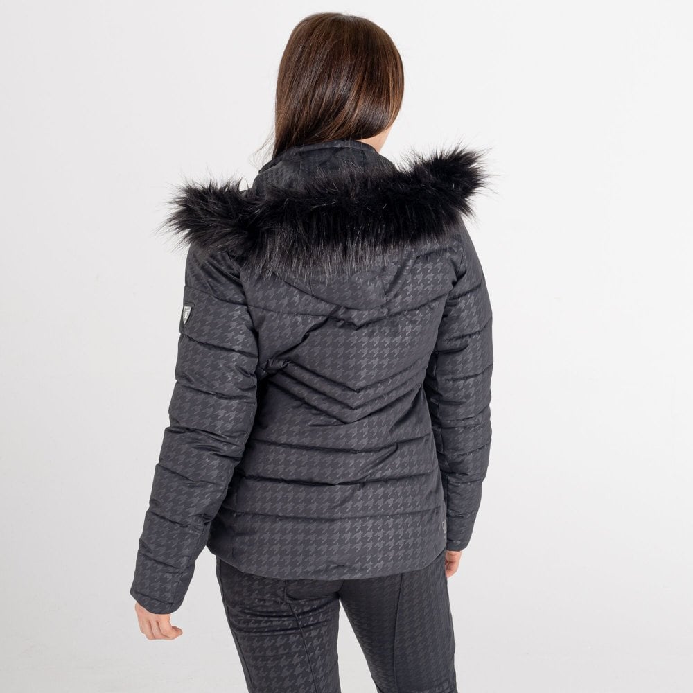 DARE2B Womens Glamorize II Ski Jacket: Black Dogtooth Print - Just £54.99! Shop now at Warwickshire Clothing.