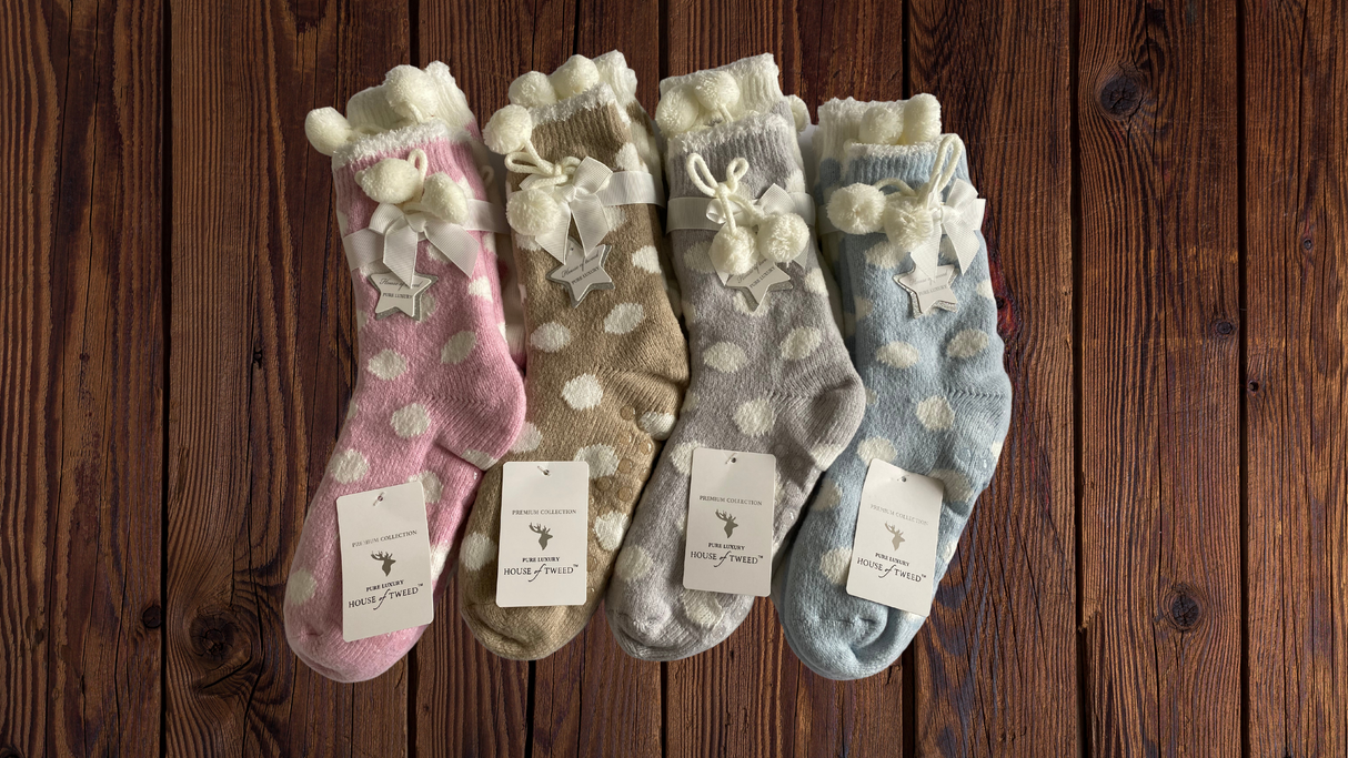 House of Tweed Ladies Fluffy Cosy Socks - 2 Pack One Size - Just £12.99! Shop now at Warwickshire Clothing.
