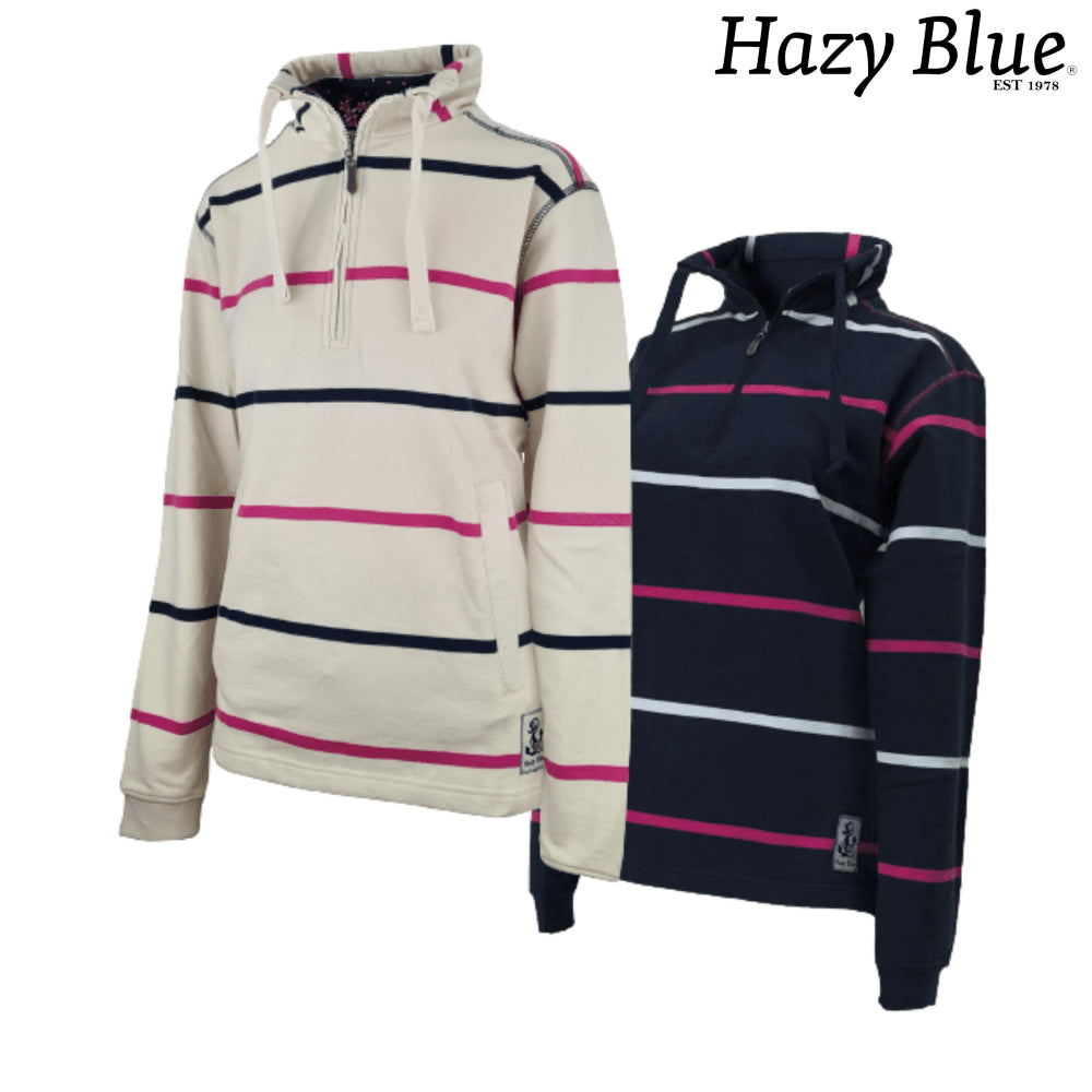 Hazy Blue Womens Half Zip Pullover Sweatshirts - Lizzy - Just £29.99! Shop now at Warwickshire Clothing.