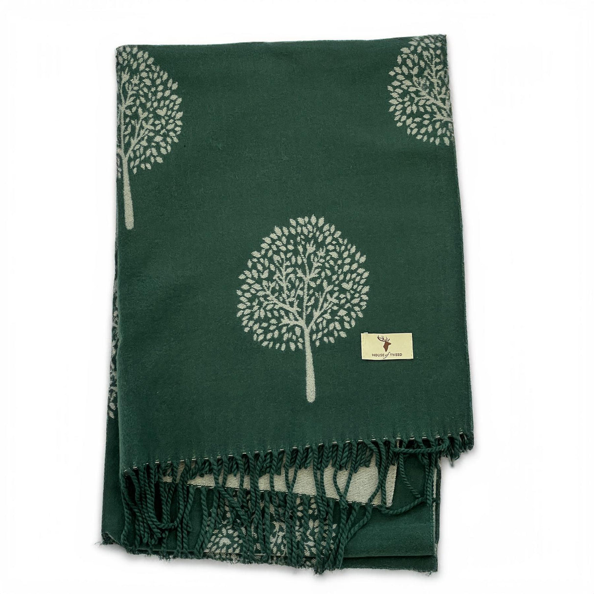 House of Tweed Soft Cashmere Blend Reversible Scarf - Tree of Life - Just £14.99! Shop now at Warwickshire Clothing.