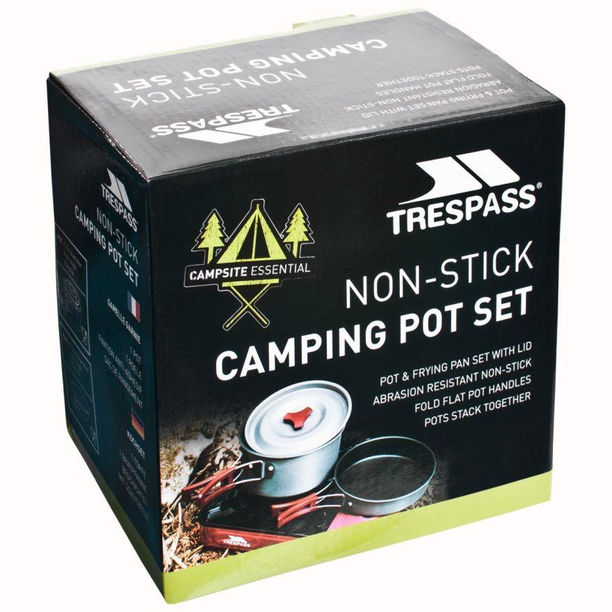Trespass | Non Stick Camping Pot Frying Pan Set With Lid - Just £24.99! Shop now at Warwickshire Clothing.
