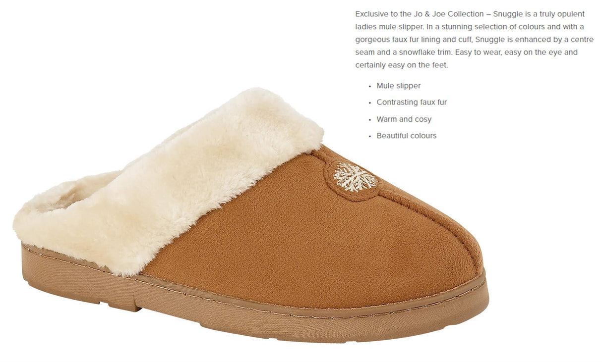 Jo & Joe Women's Winter Warm Fur Luxury Slip-On Mule Booties - Just £16.99! Shop now at Warwickshire Clothing.