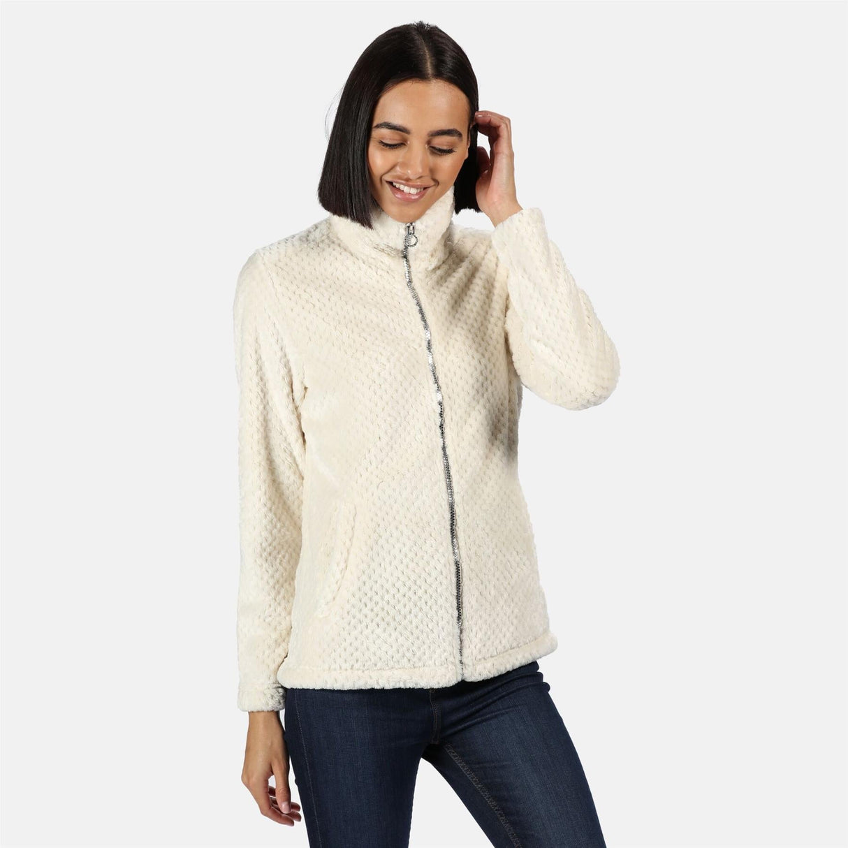 Regatta Womens Hermilla Full Zip Velour Fluffy Fleece Sweater Jacket - Just £29.99! Shop now at Warwickshire Clothing.