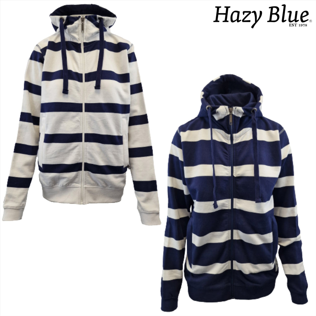 Hazy Blue Full Zip Hoodie Sweatshirts - Tessa - Just £29.99! Shop now at Warwickshire Clothing.