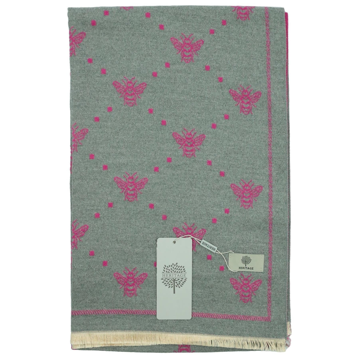 Heritage Warm Cashmere Pashmina Soft Feel Scarves - Bee with Dots - Just £13.99! Shop now at Warwickshire Clothing.