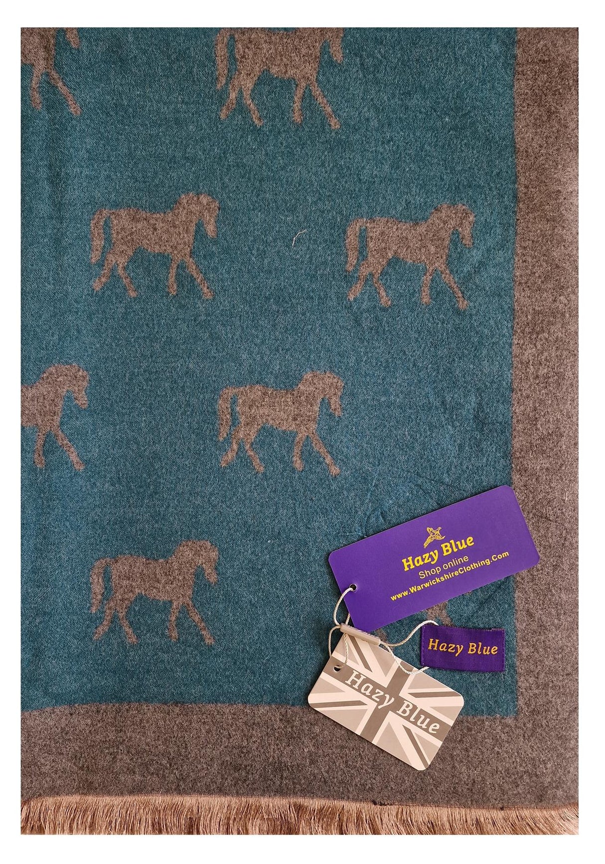 Hazy Blue Pashmina feel Luxury Ladies Womens Scarf - Horse - Just £13.99! Shop now at Warwickshire Clothing.