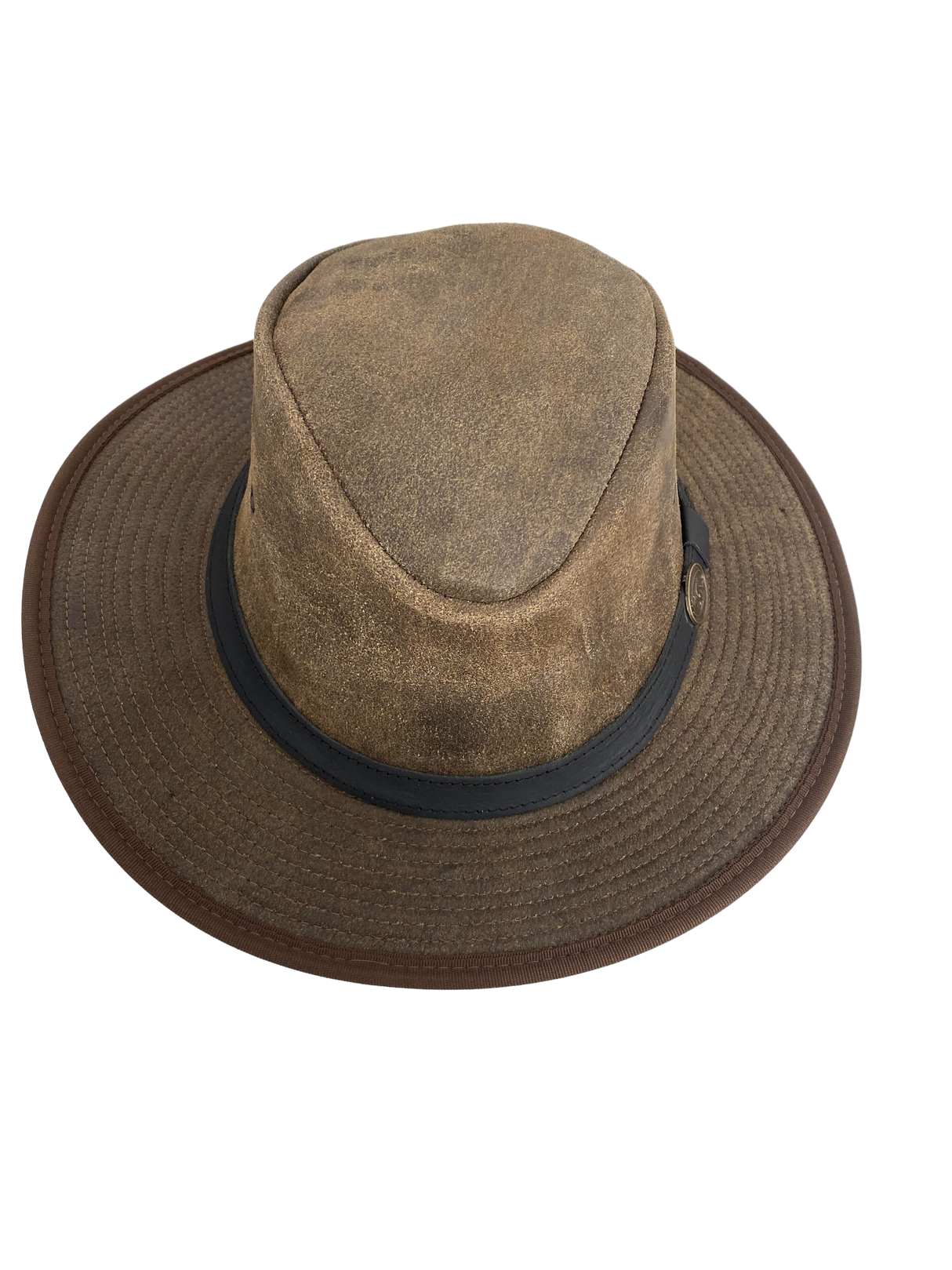 Hazy Blue Unisex Leather Fedora-Style Formal Hat - Tamworth - Just £24.99! Shop now at Warwickshire Clothing.