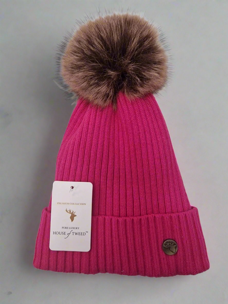 House Of Tweed Womens Luxury Warm Pom Pom Beanie Hat - Just £13.99! Shop now at Warwickshire Clothing.