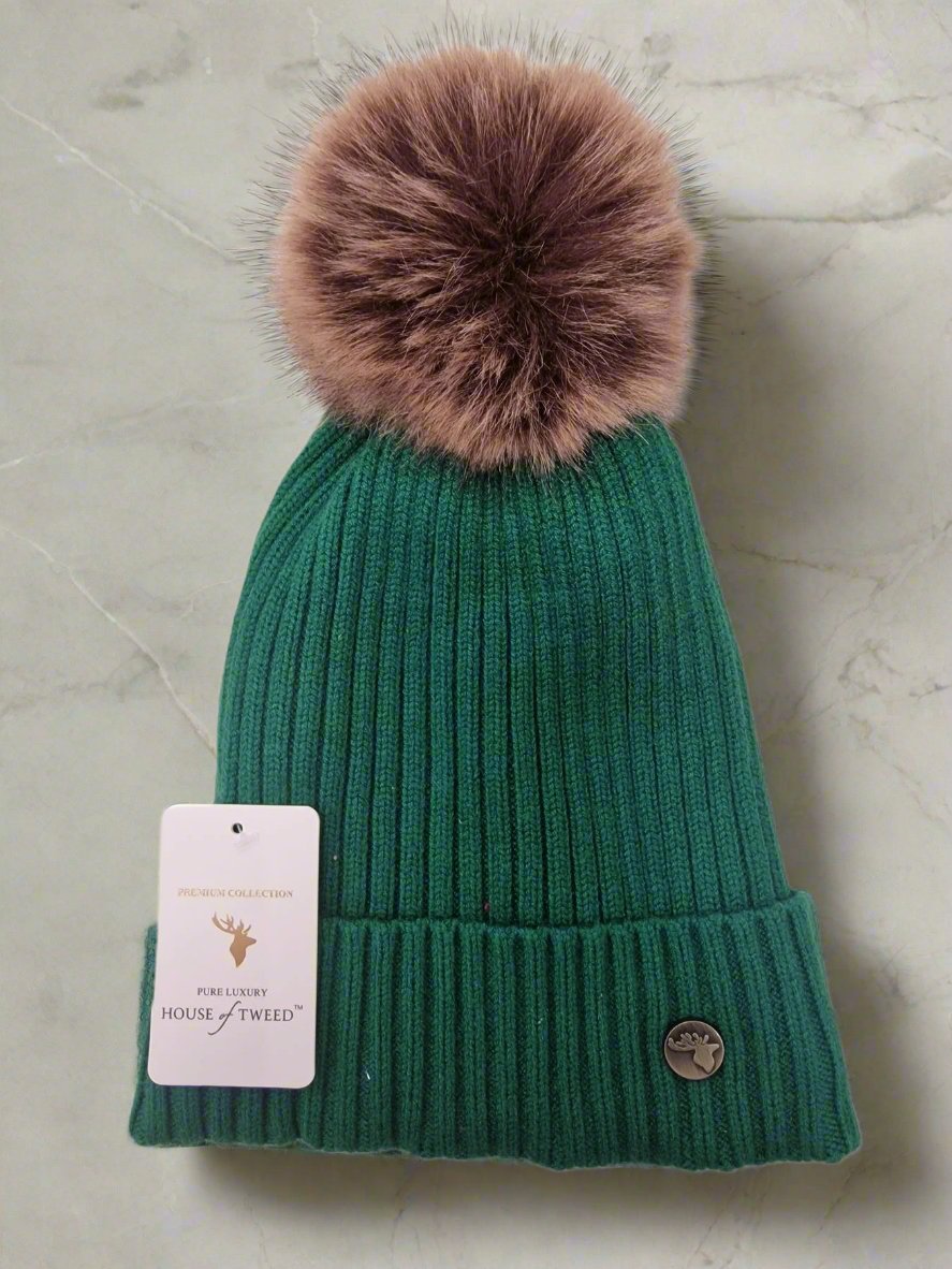 House Of Tweed Womens Luxury Warm Pom Pom Beanie Hat - Just £13.99! Shop now at Warwickshire Clothing.