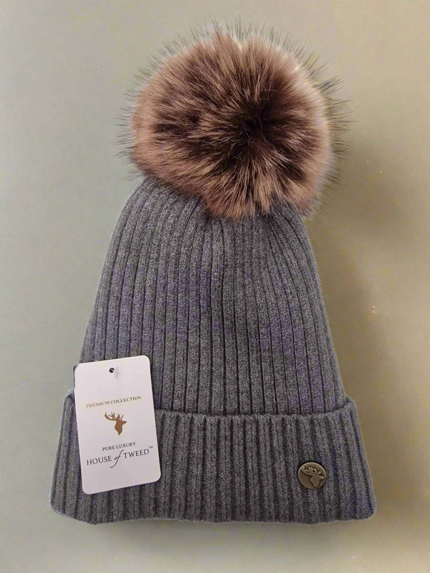 House Of Tweed Womens Luxury Warm Pom Pom Beanie Hat - Just £13.99! Shop now at Warwickshire Clothing.