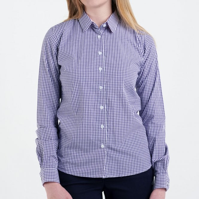 Hazy Blue Women's Cotton Long Sleeve Check Shirt - Carrie - Just £12.99! Shop now at Warwickshire Clothing.