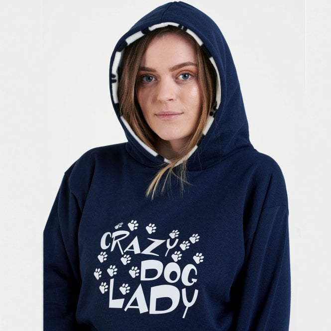 Hazy Blue Womens Hooded Sweatshirts - Crazy Dog Lady - Lola - Just £18.50! Shop now at Warwickshire Clothing.