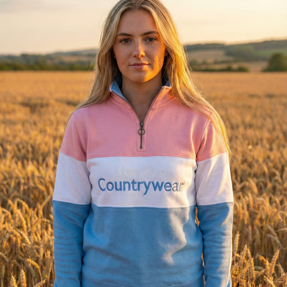 Hazy Blue Countrywear Henley Sweatshirt