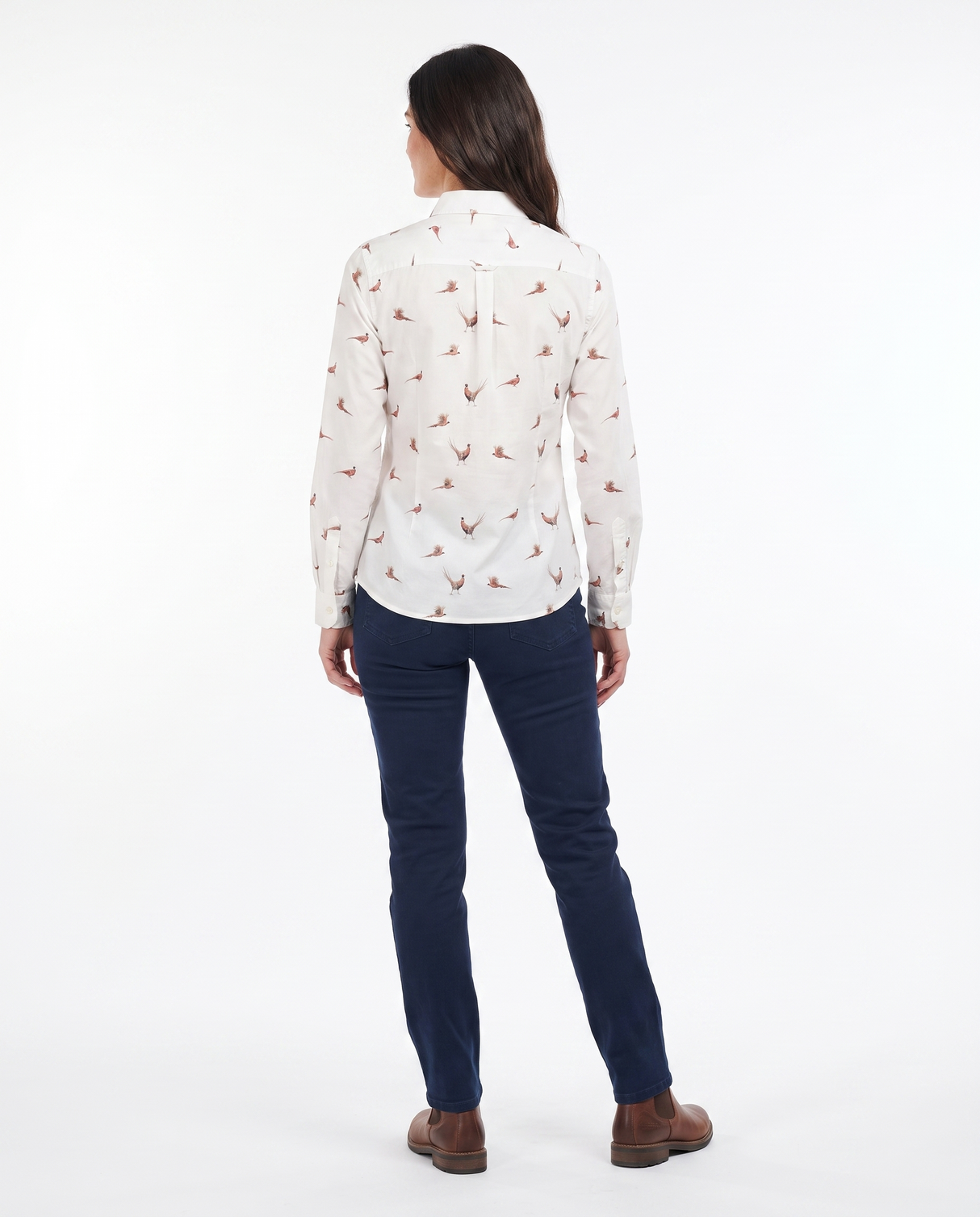 Hazy Blue Womens Long Sleeve Pheasant Shirt - Diana