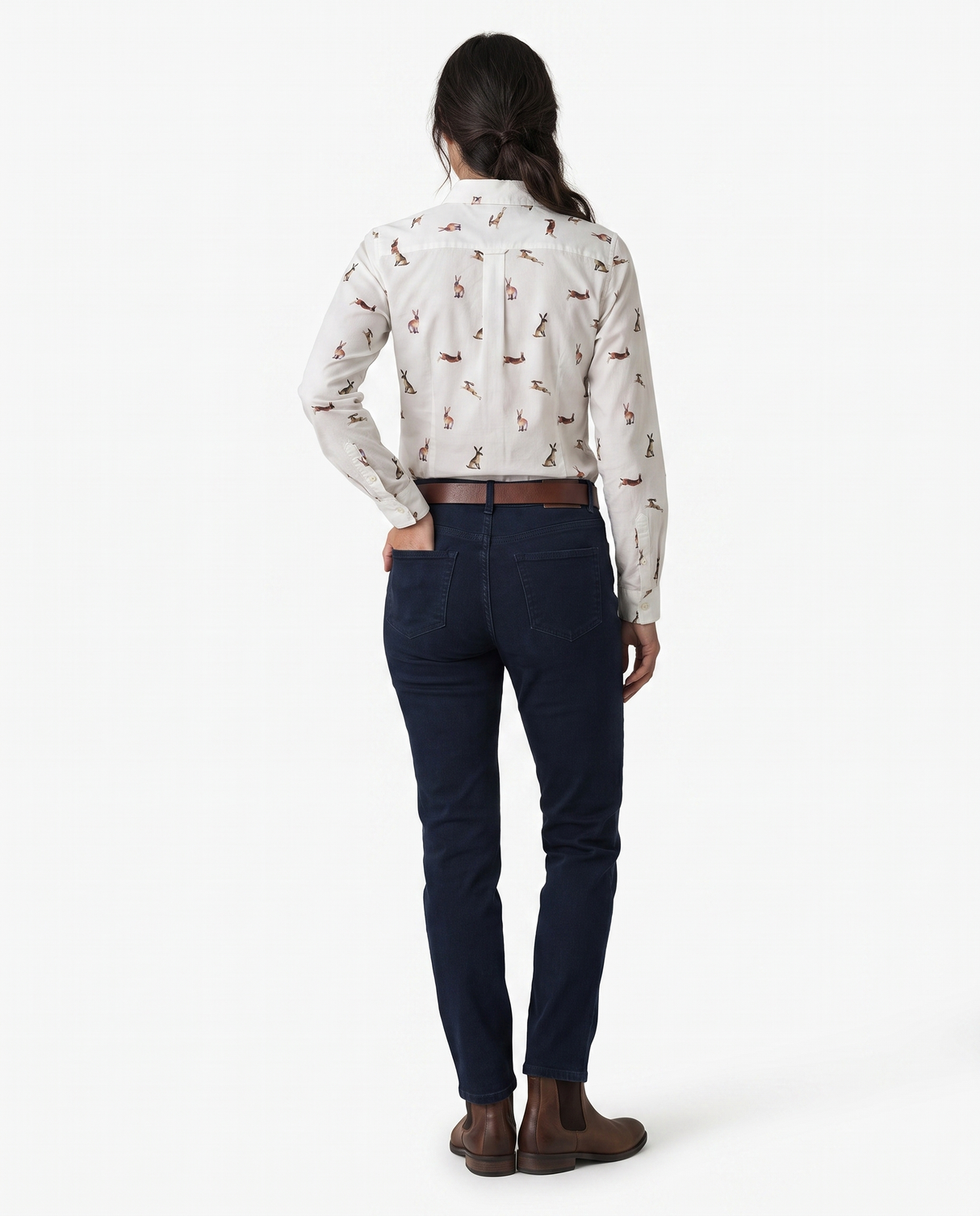 Hazy Blue Womens Long Sleeve Hare Shirt - Eliza
