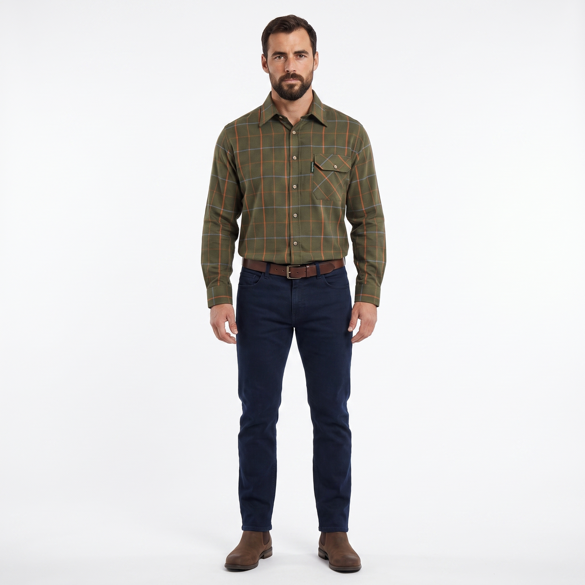 Country Classics Mens Long Sleeve Check Shirt - Chatsworth Green