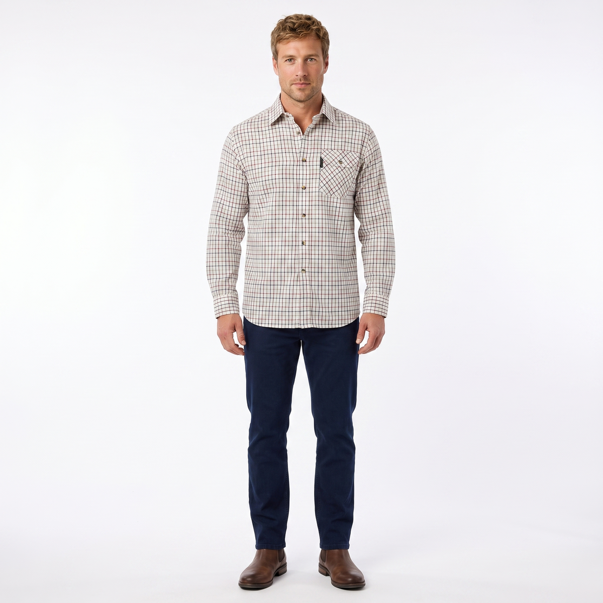 Country Classics Mens Long Sleeve Check Shirt - Beaver Red