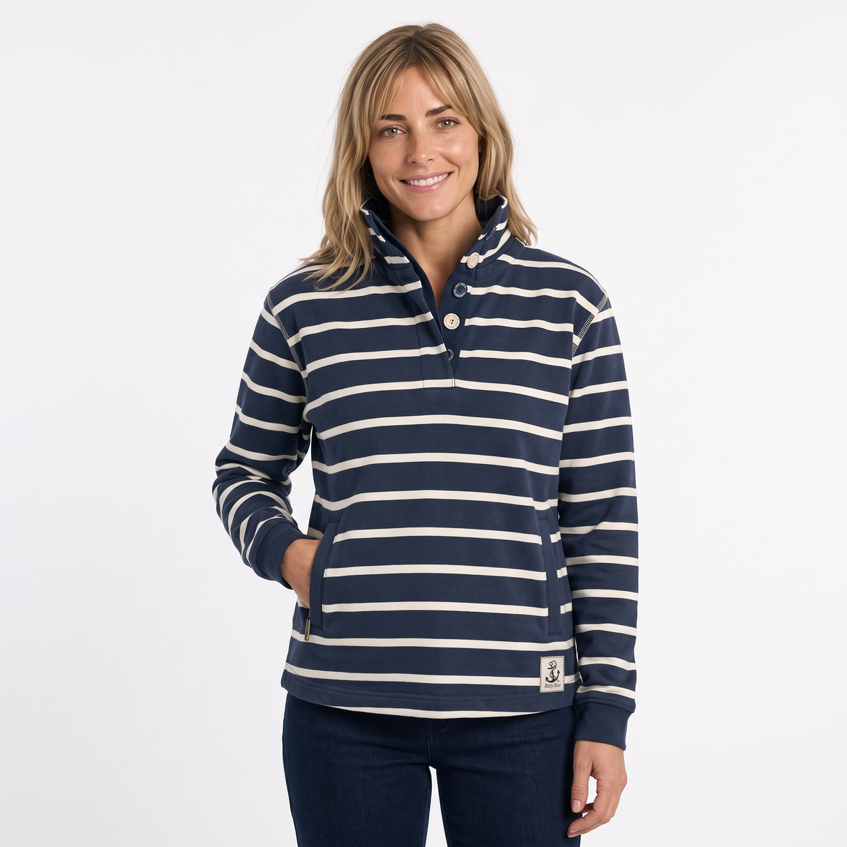 Hazy Blue Womens Pullover Sweatshirts - Jess II