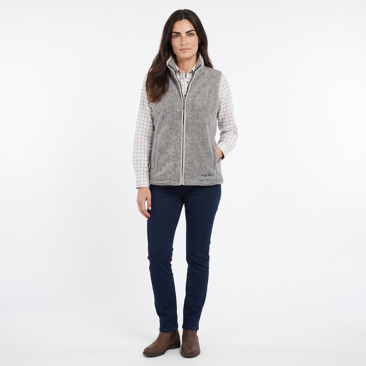 Hazy Blue Jackie Women's Full Zip Fleece Gilet