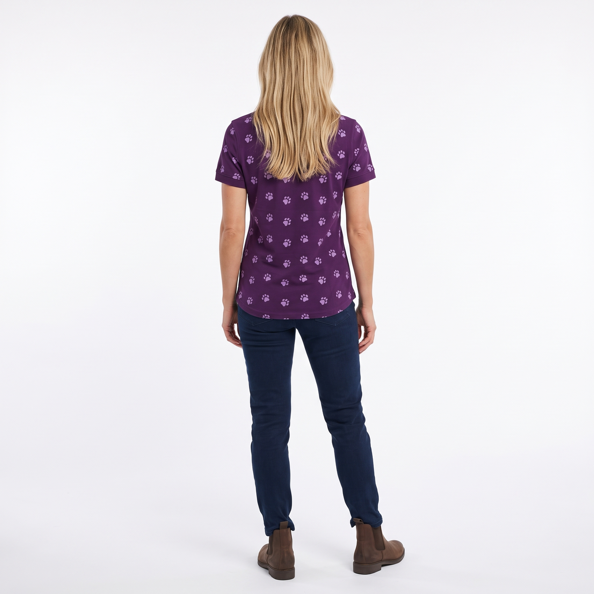 Hazy Blue Womens Short Sleeve Polo Shirt - Scarlett