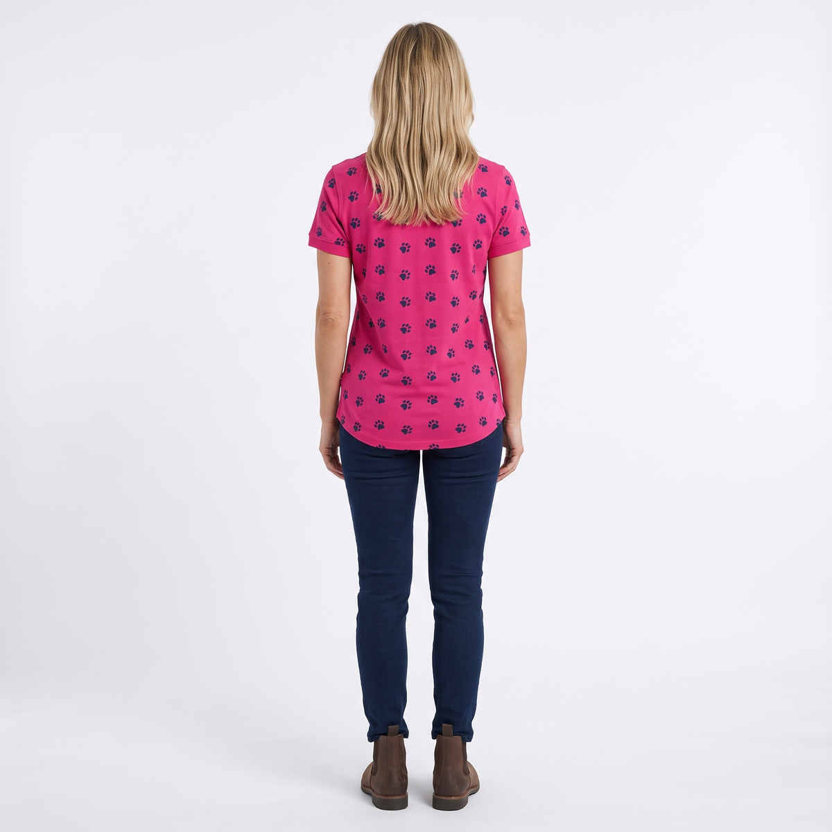 Hazy Blue Womens Short Sleeve Polo Shirt - Scarlett