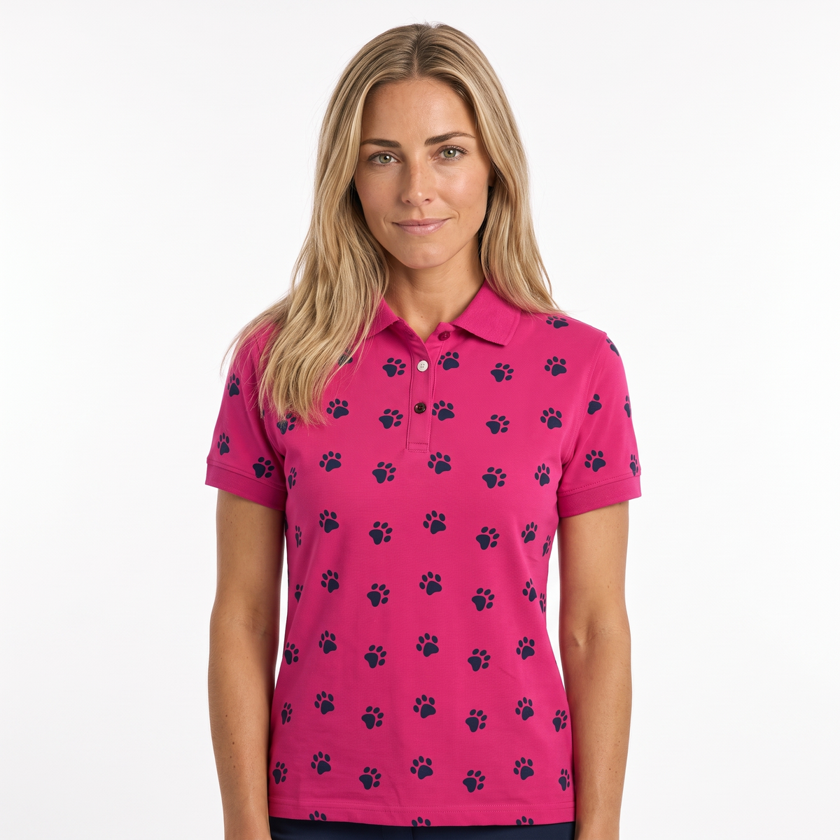 Hazy Blue Womens Short Sleeve Polo Shirt - Scarlett