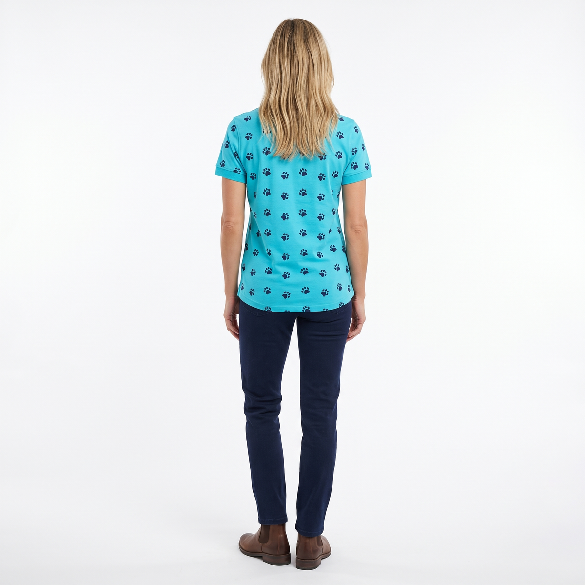 Hazy Blue Womens Short Sleeve Polo Shirt - Scarlett