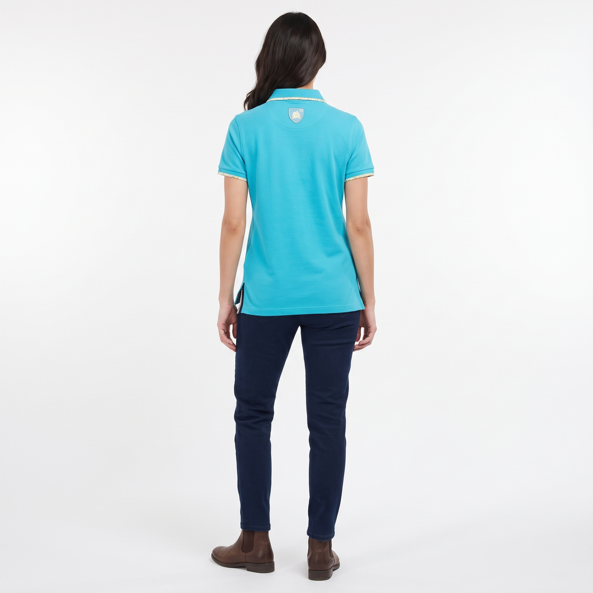 Hazy Blue Womens Short Sleeve Polo Shirt - Bella