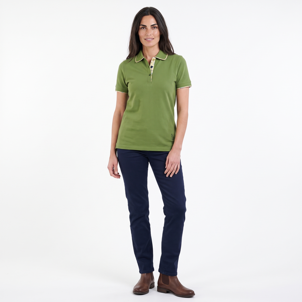 Hazy Blue Womens Short Sleeve Polo Shirt - Bella